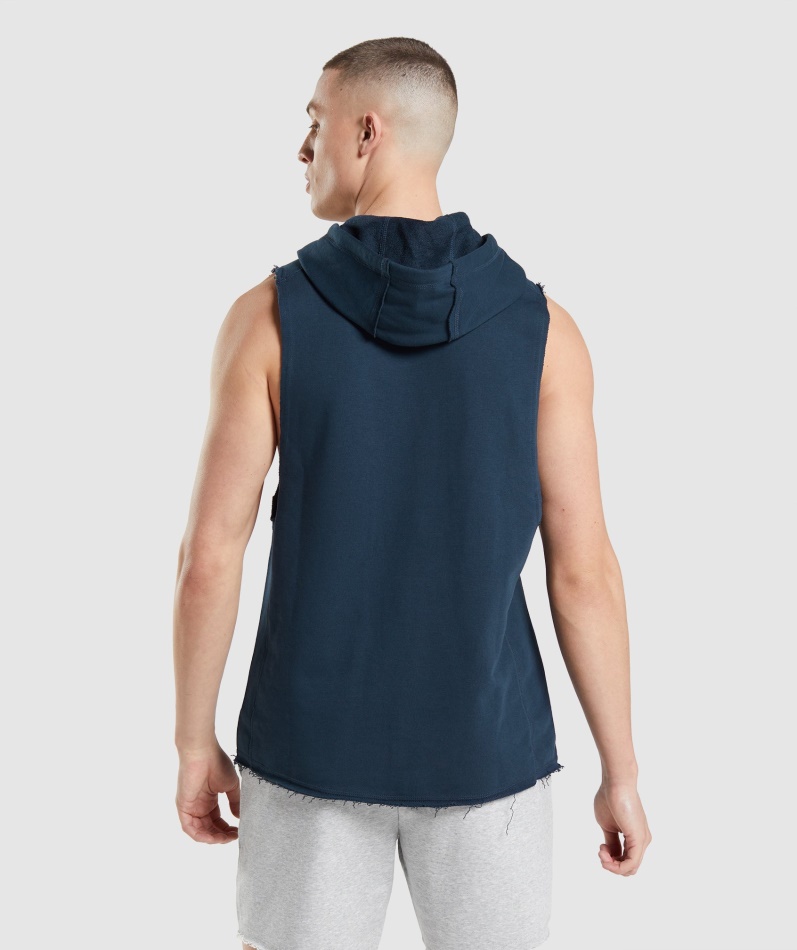 Gymshark Legacy Drop Arm Hettegenser Marine