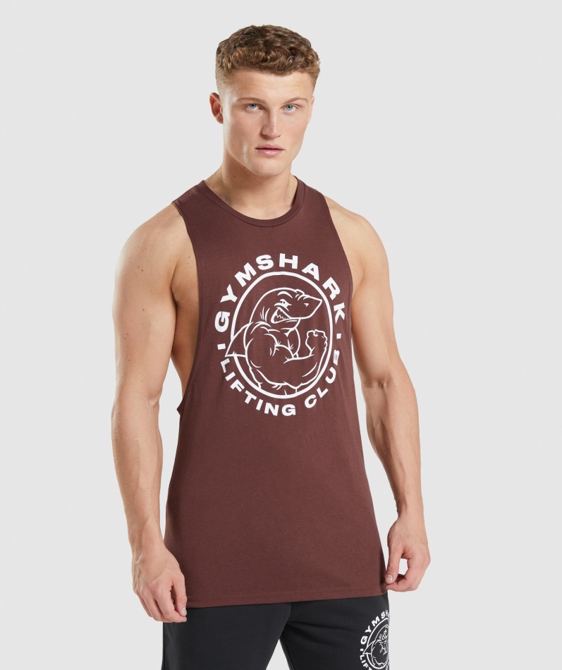 Gymshark Legacy Drop Arm Tank Kirsebærbrun