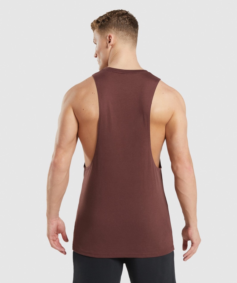 Gymshark Legacy Drop Arm Tank Kirsebærbrun