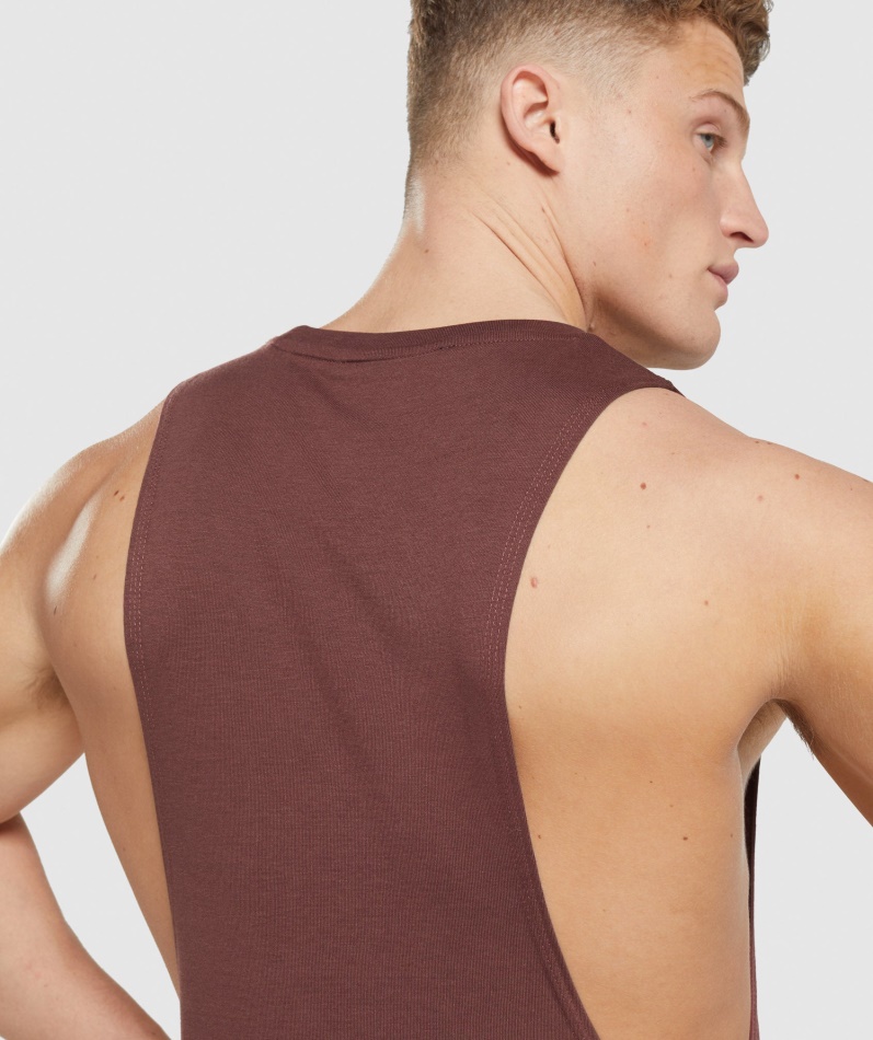 Gymshark Legacy Drop Arm Tank Kirsebærbrun
