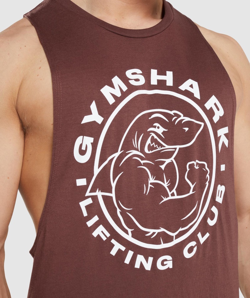 Gymshark Legacy Drop Arm Tank Kirsebærbrun