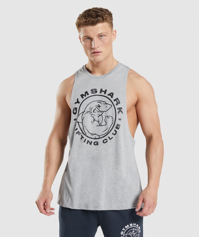 Gymshark Legacy Drop Arm Tank Lys Grå Kjernemergel