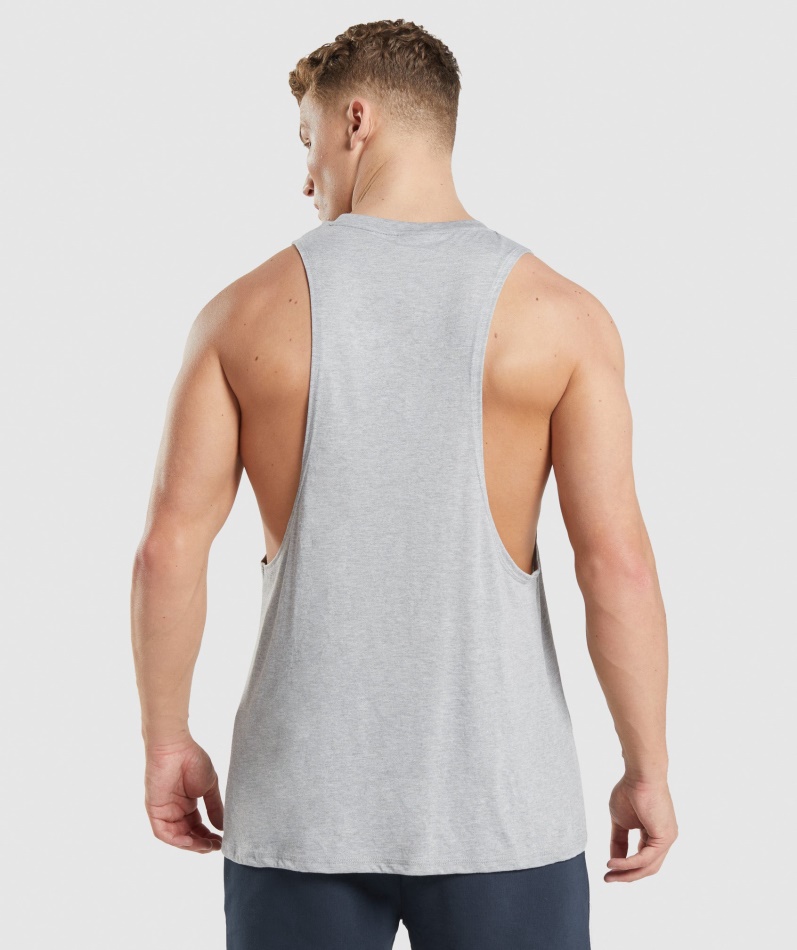 Gymshark Legacy Drop Arm Tank Lys Grå Kjernemergel
