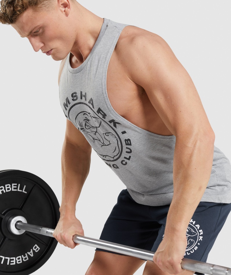Gymshark Legacy Drop Arm Tank Lys Grå Kjernemergel