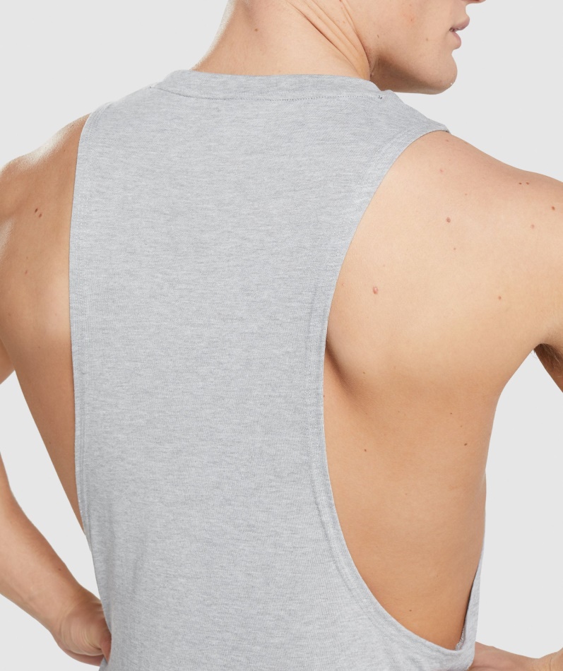 Gymshark Legacy Drop Arm Tank Lys Grå Kjernemergel