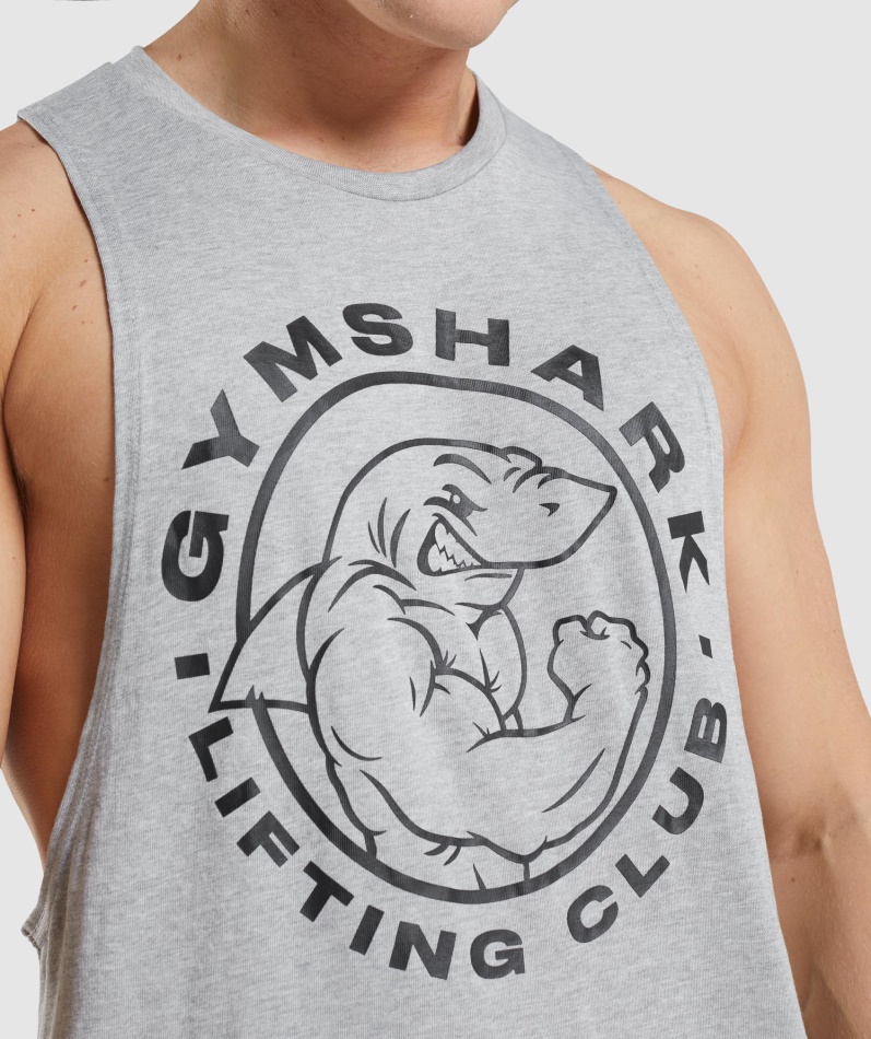 Gymshark Legacy Drop Arm Tank Lys Grå Kjernemergel