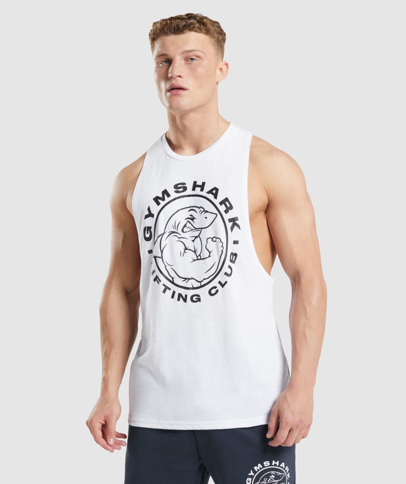 Gymshark Legacy Drop Arm Tank Hvit