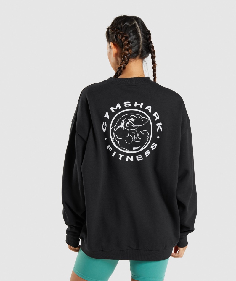 Gymshark Legacy Grafisk Sweatshirt Svart