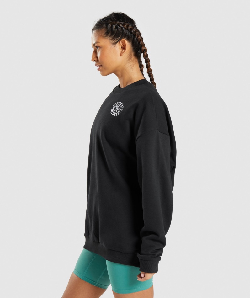 Gymshark Legacy Grafisk Sweatshirt Svart