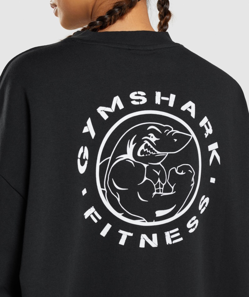 Gymshark Legacy Grafisk Sweatshirt Svart