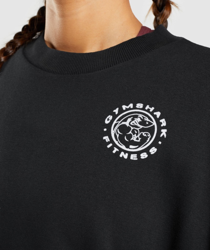 Gymshark Legacy Grafisk Sweatshirt Svart