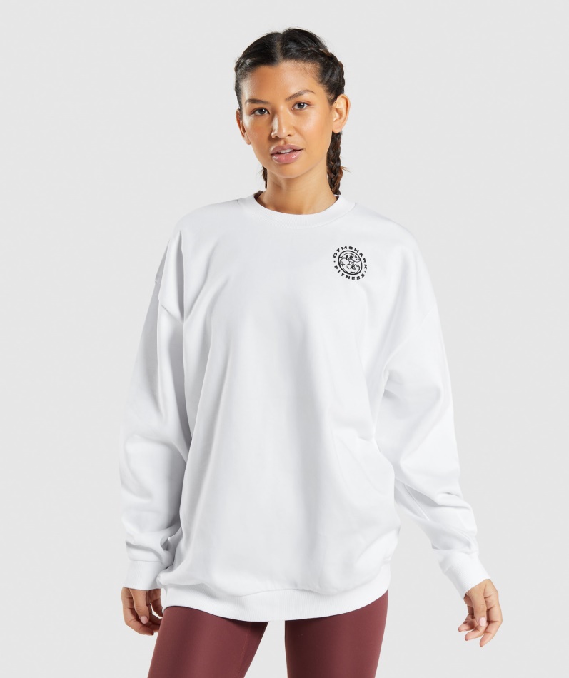 Gymshark Legacy Grafisk Sweatshirt Hvit