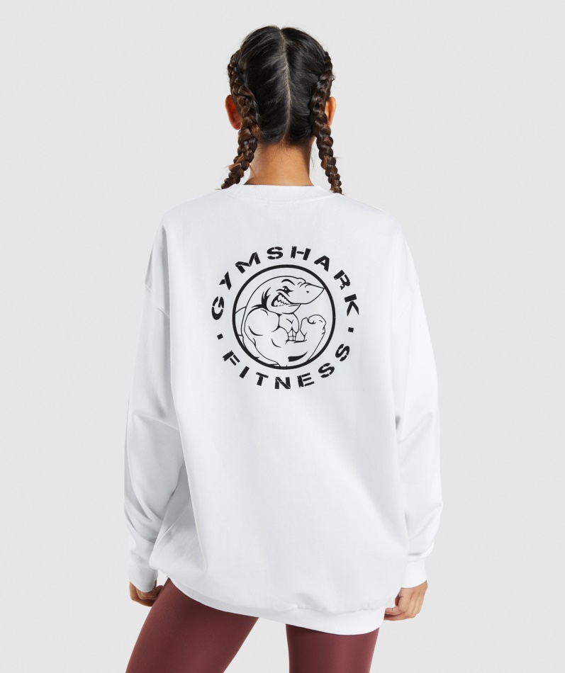 Gymshark Legacy Grafisk Sweatshirt Hvit