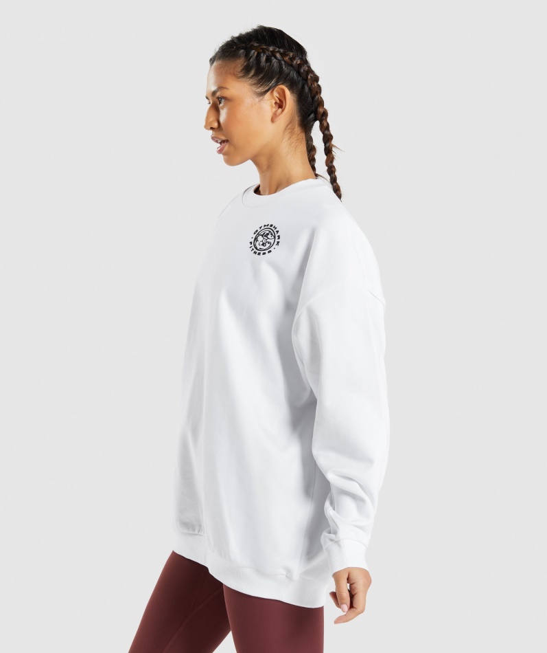 Gymshark Legacy Grafisk Sweatshirt Hvit