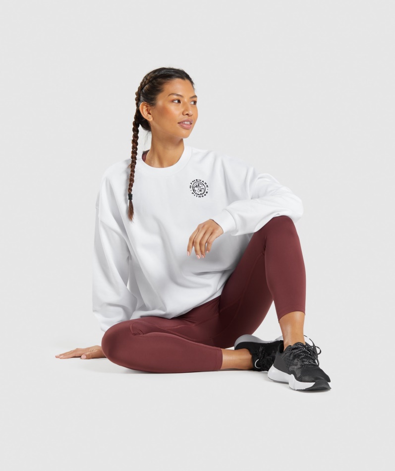 Gymshark Legacy Grafisk Sweatshirt Hvit