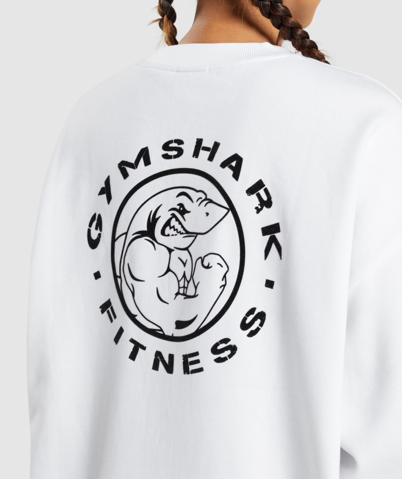 Gymshark Legacy Grafisk Sweatshirt Hvit