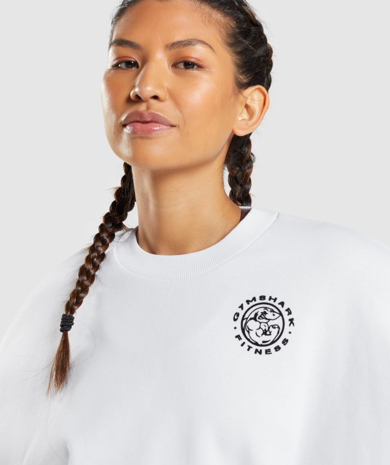 Gymshark Legacy Grafisk Sweatshirt Hvit