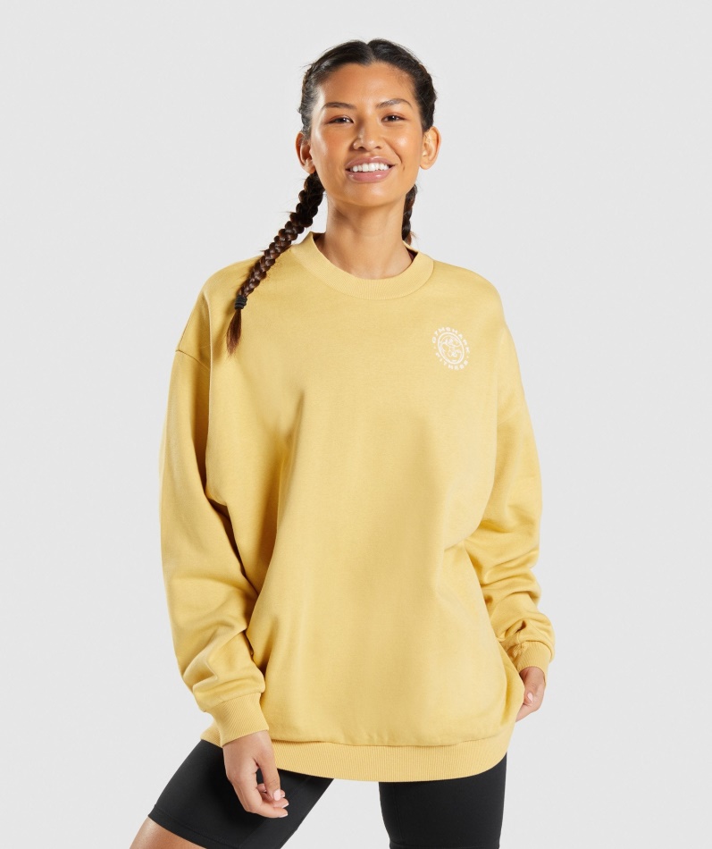 Gymshark Legacy Grafisk Sweatshirt Gul