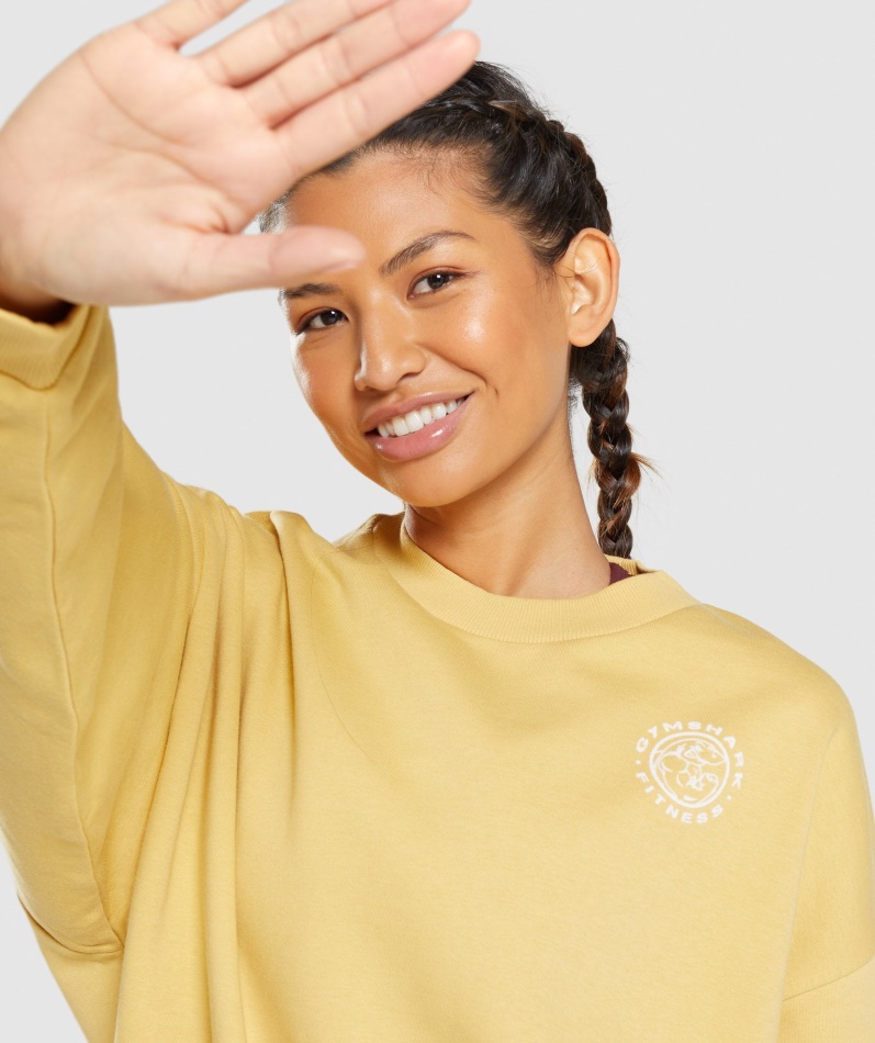 Gymshark Legacy Grafisk Sweatshirt Gul