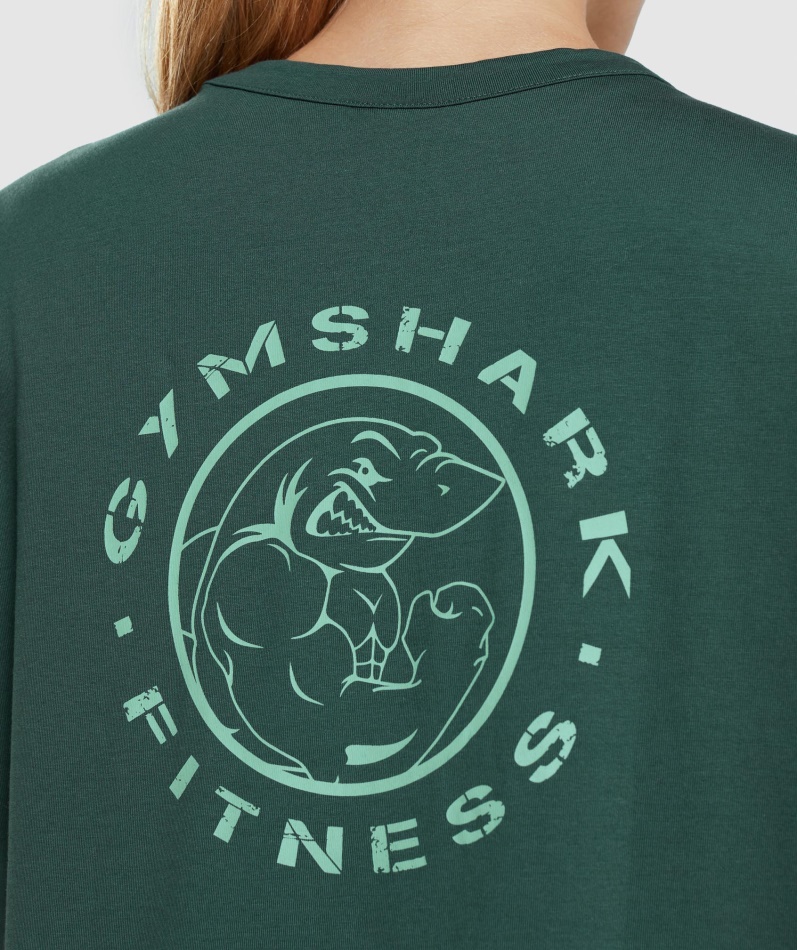 Gymshark Legacy Grafisk T-skjorte Mørkegrønn