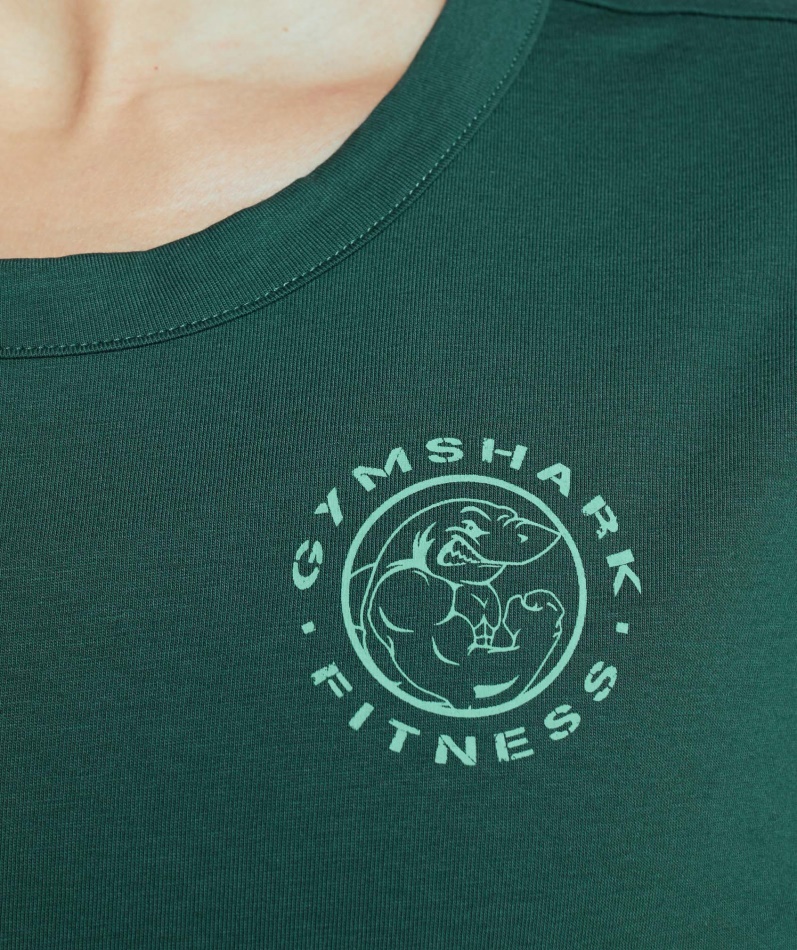 Gymshark Legacy Grafisk T-skjorte Mørkegrønn