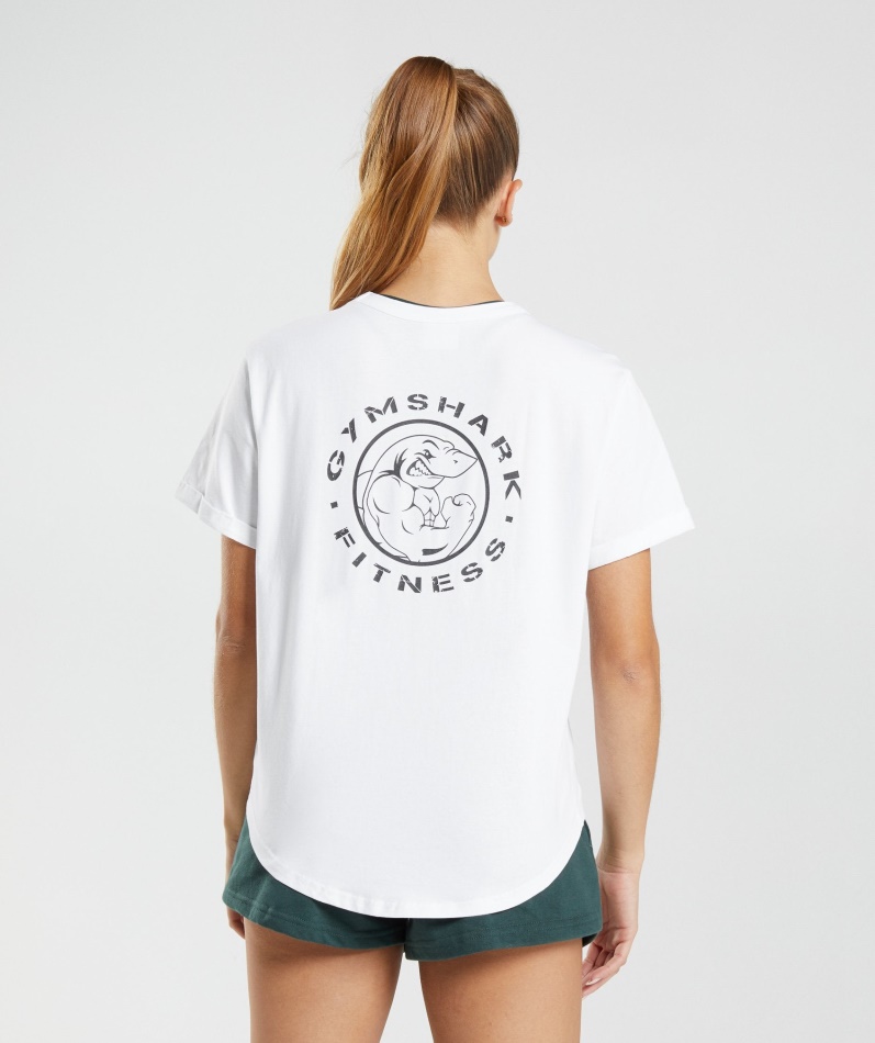 Gymshark Legacy Grafisk T-skjorte Hvit