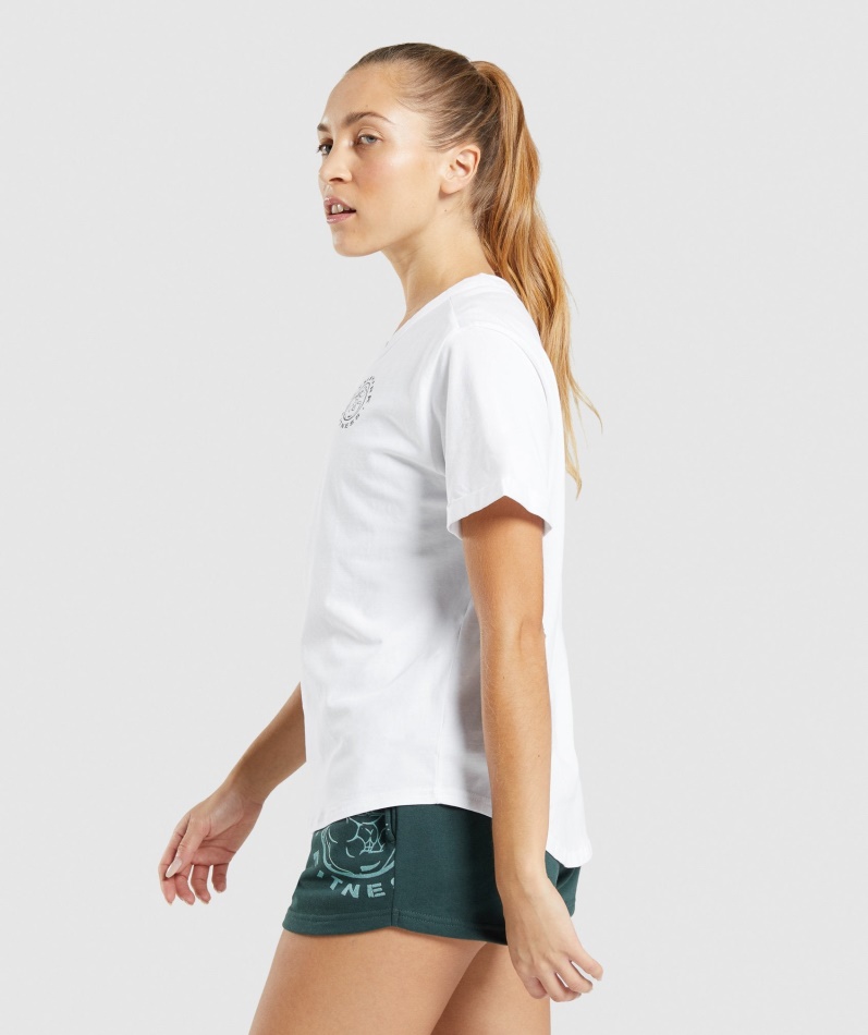 Gymshark Legacy Grafisk T-skjorte Hvit