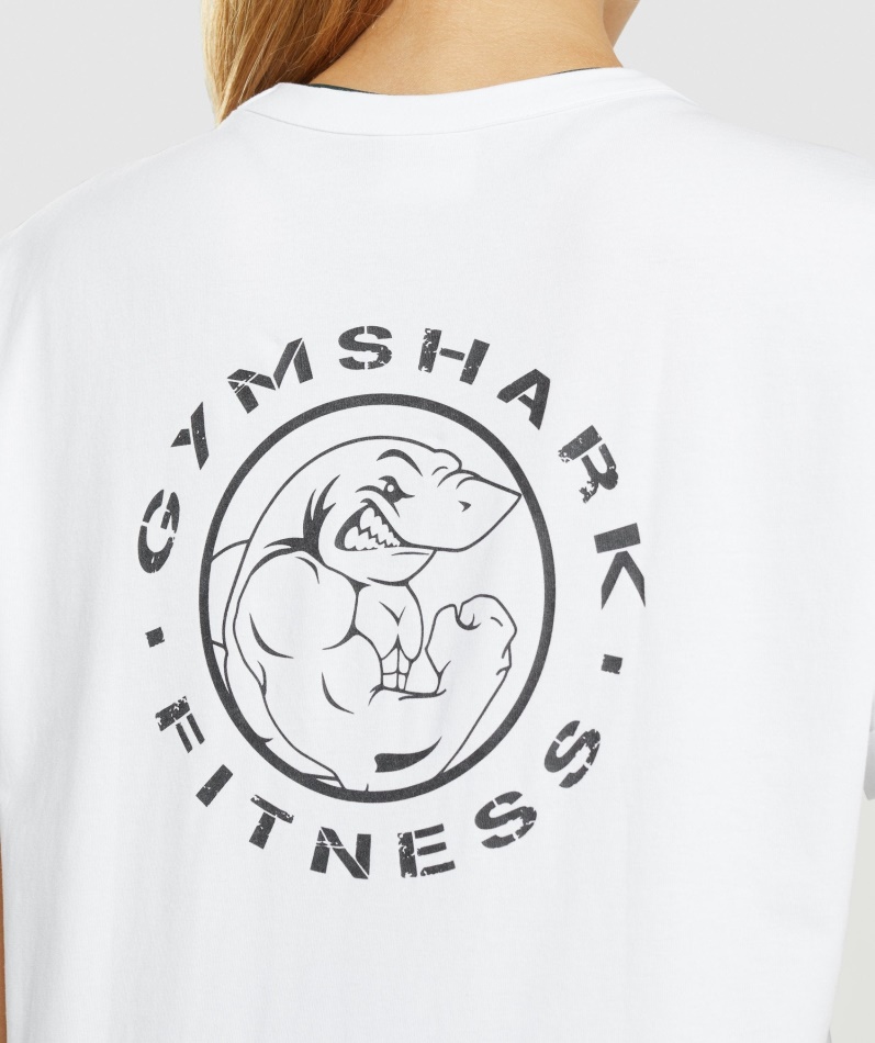 Gymshark Legacy Grafisk T-skjorte Hvit