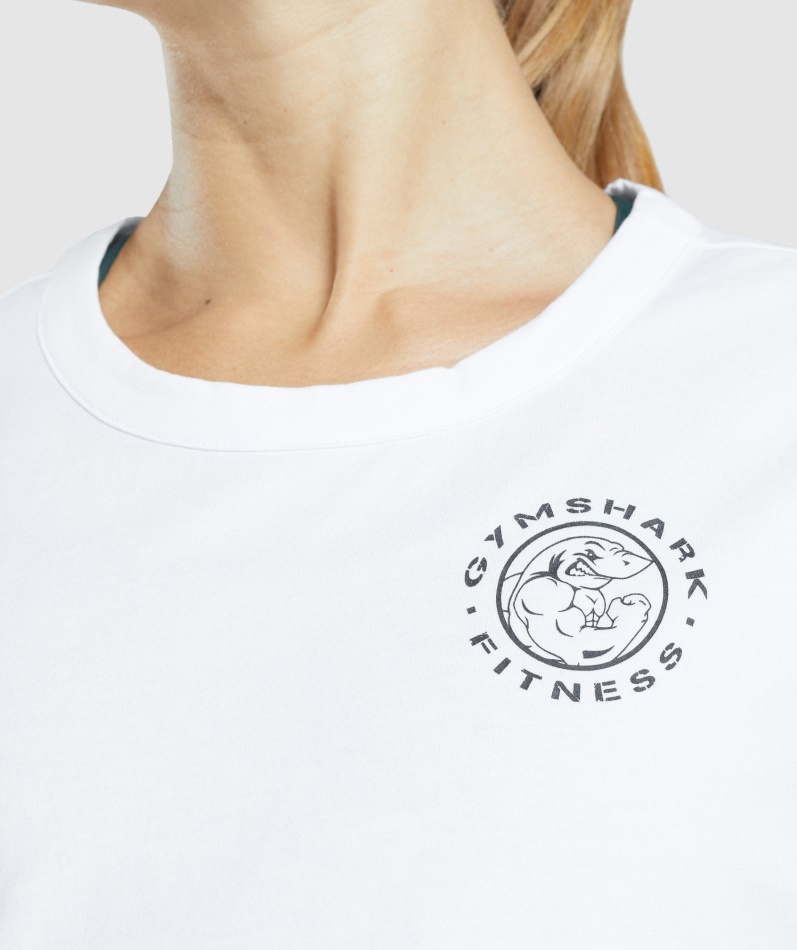Gymshark Legacy Grafisk T-skjorte Hvit
