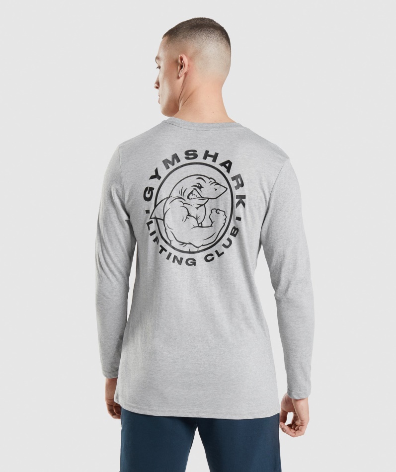 Gymshark Legacy Langermet T-skjorte Lys Grå Kjernemergel