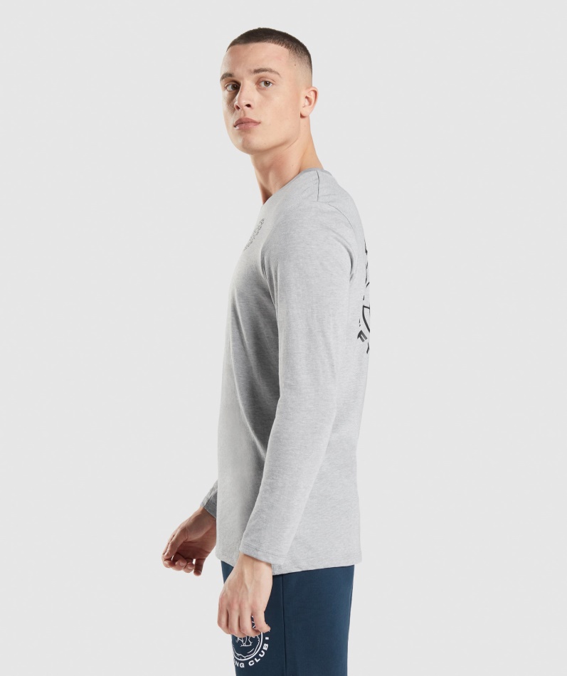 Gymshark Legacy Langermet T-skjorte Lys Grå Kjernemergel