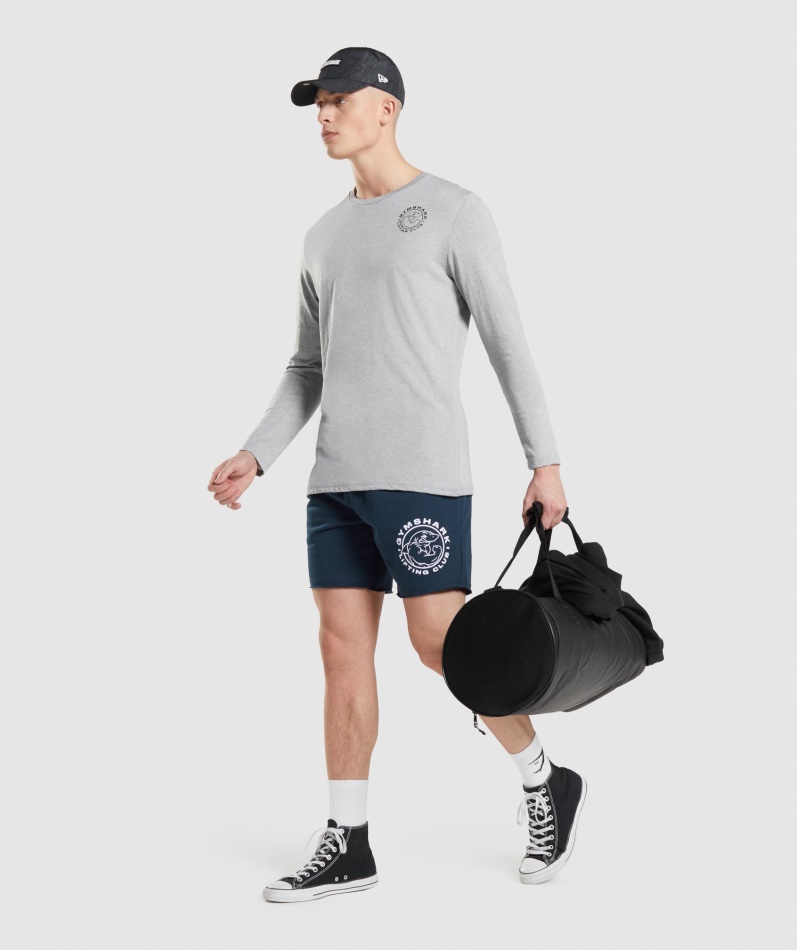 Gymshark Legacy Langermet T-skjorte Lys Grå Kjernemergel