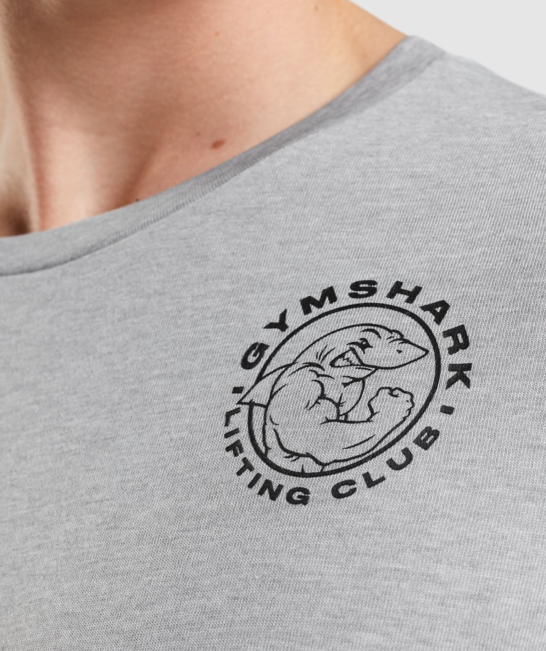Gymshark Legacy Langermet T-skjorte Lys Grå Kjernemergel