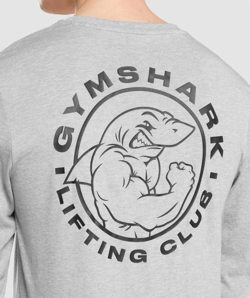 Gymshark Legacy Langermet T-skjorte Lys Grå Kjernemergel
