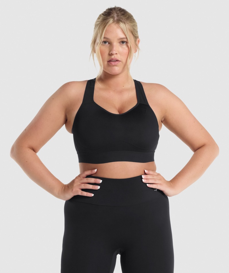 Gymshark Lett Sports-bh Med Høy Støtte, Svart