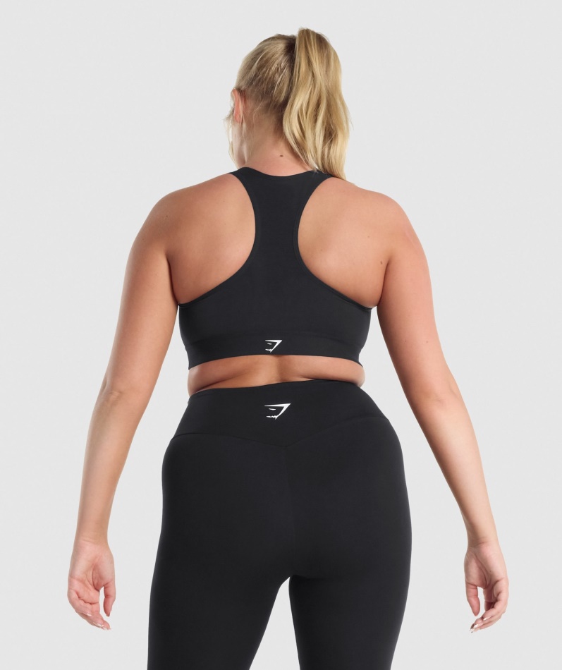 Gymshark Lett Sports-bh Med Høy Støtte, Svart