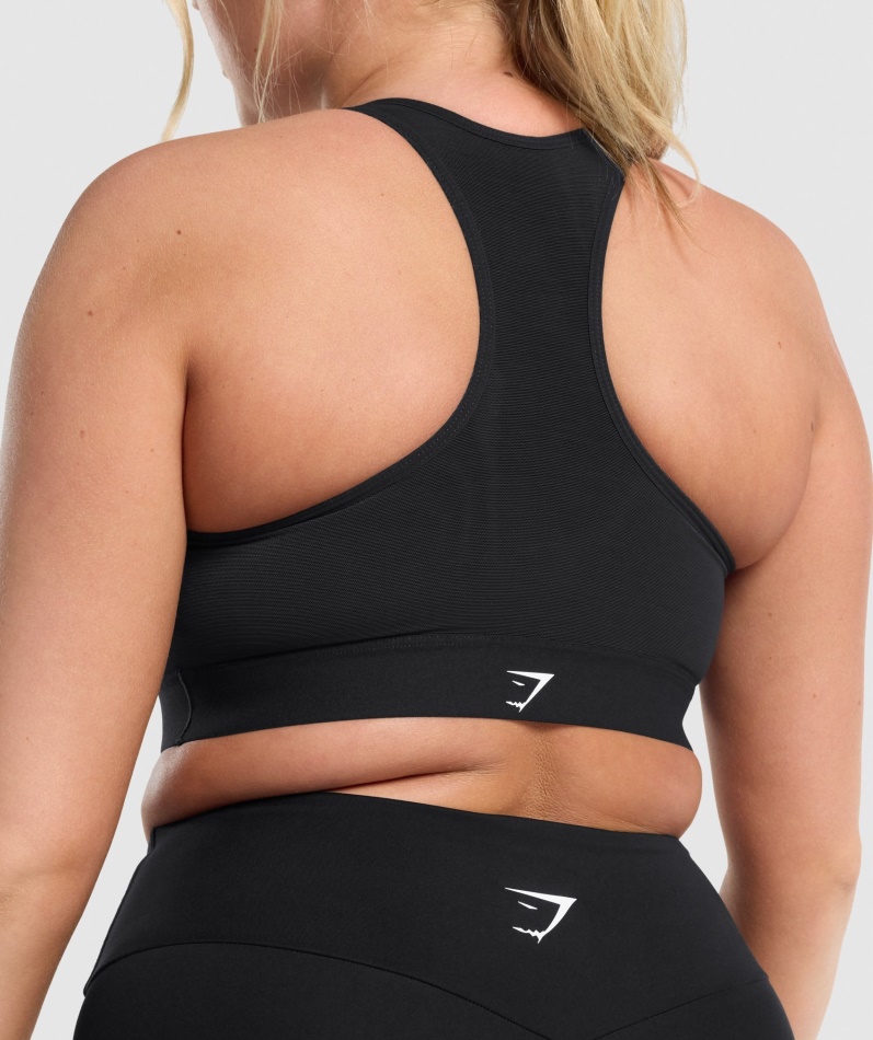 Gymshark Lett Sports-bh Med Høy Støtte, Svart