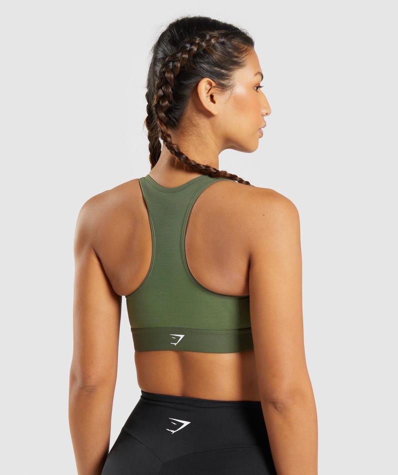 Gymshark Lett, Høy Støtte Sports-bh Kjerne Oliven