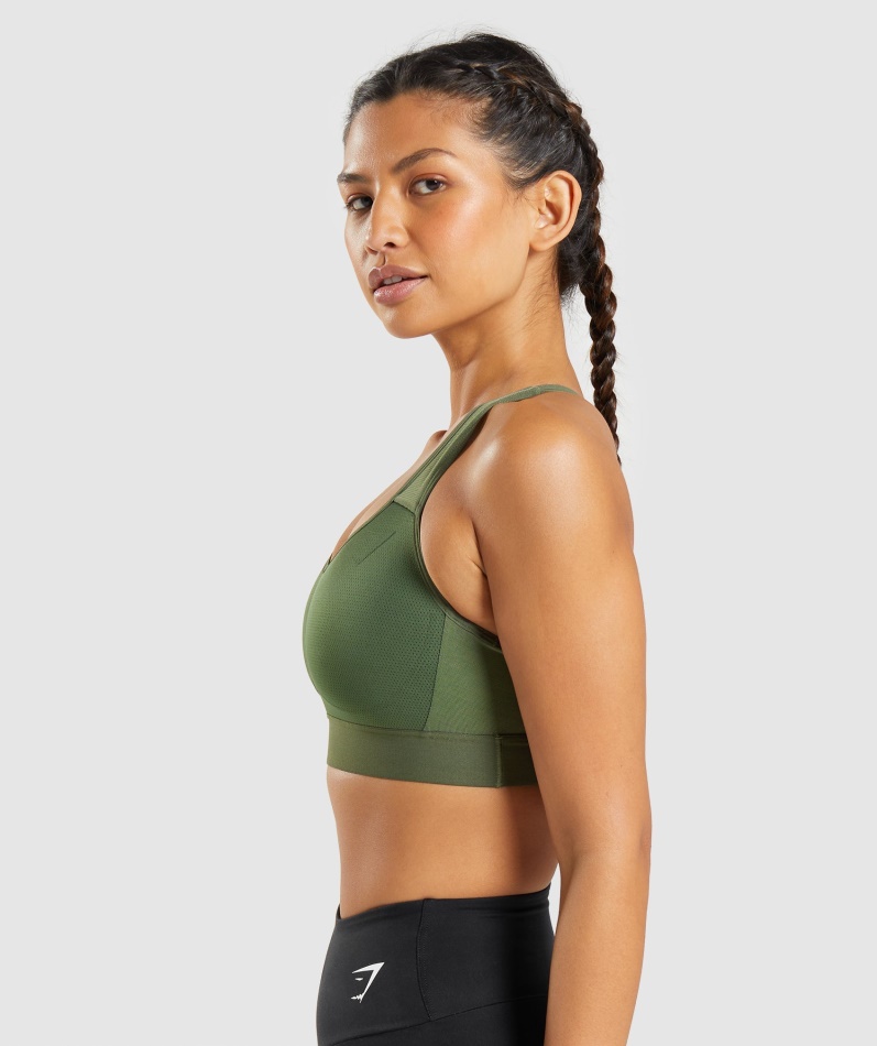 Gymshark Lett, Høy Støtte Sports-bh Kjerne Oliven