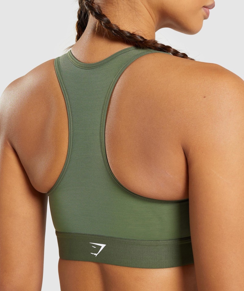 Gymshark Lett, Høy Støtte Sports-bh Kjerne Oliven