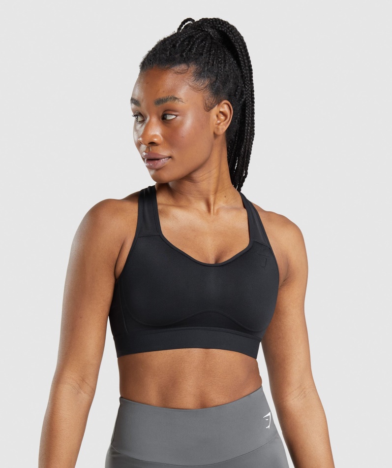 Gymshark Lett Sports-bh Med Høy Støtte For Kvinner Svart