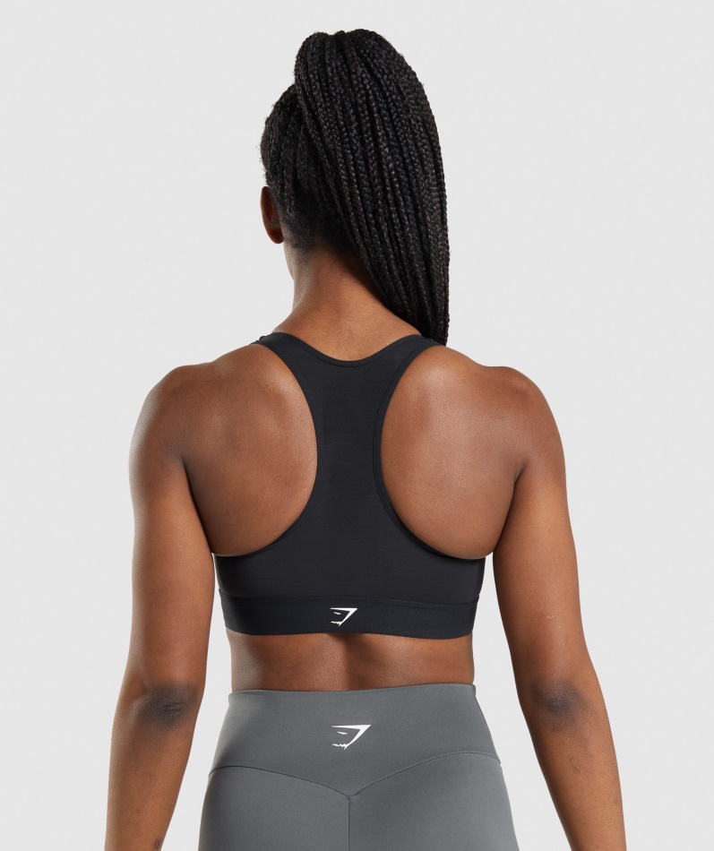 Gymshark Lett Sports-bh Med Høy Støtte For Kvinner Svart