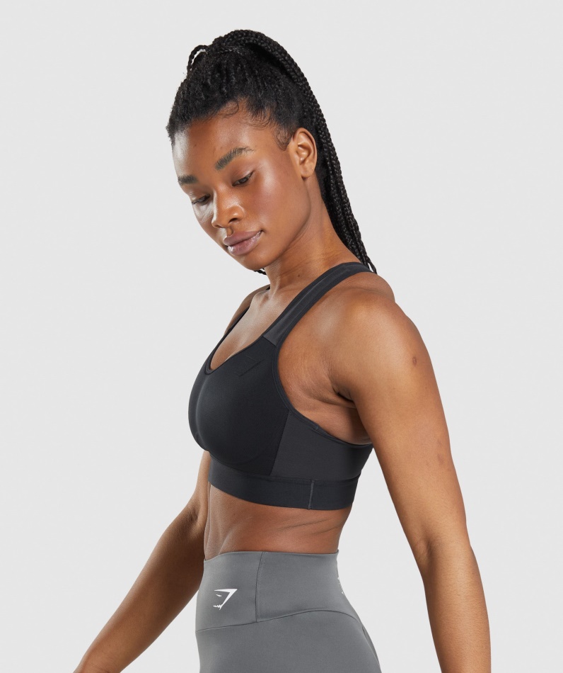 Gymshark Lett Sports-bh Med Høy Støtte For Kvinner Svart