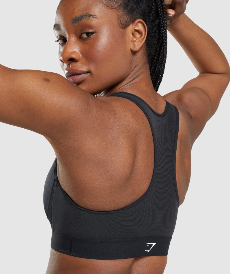 Gymshark Lett Sports-bh Med Høy Støtte For Kvinner Svart