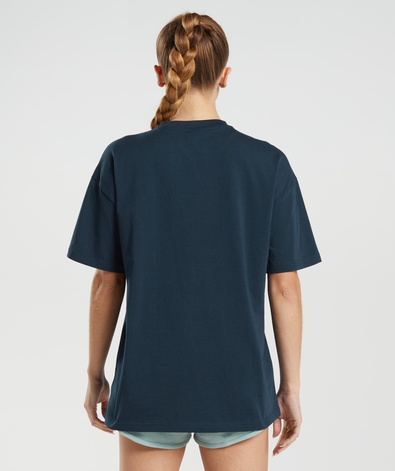 Gymshark Logografikk Oversized T-skjorte Marine