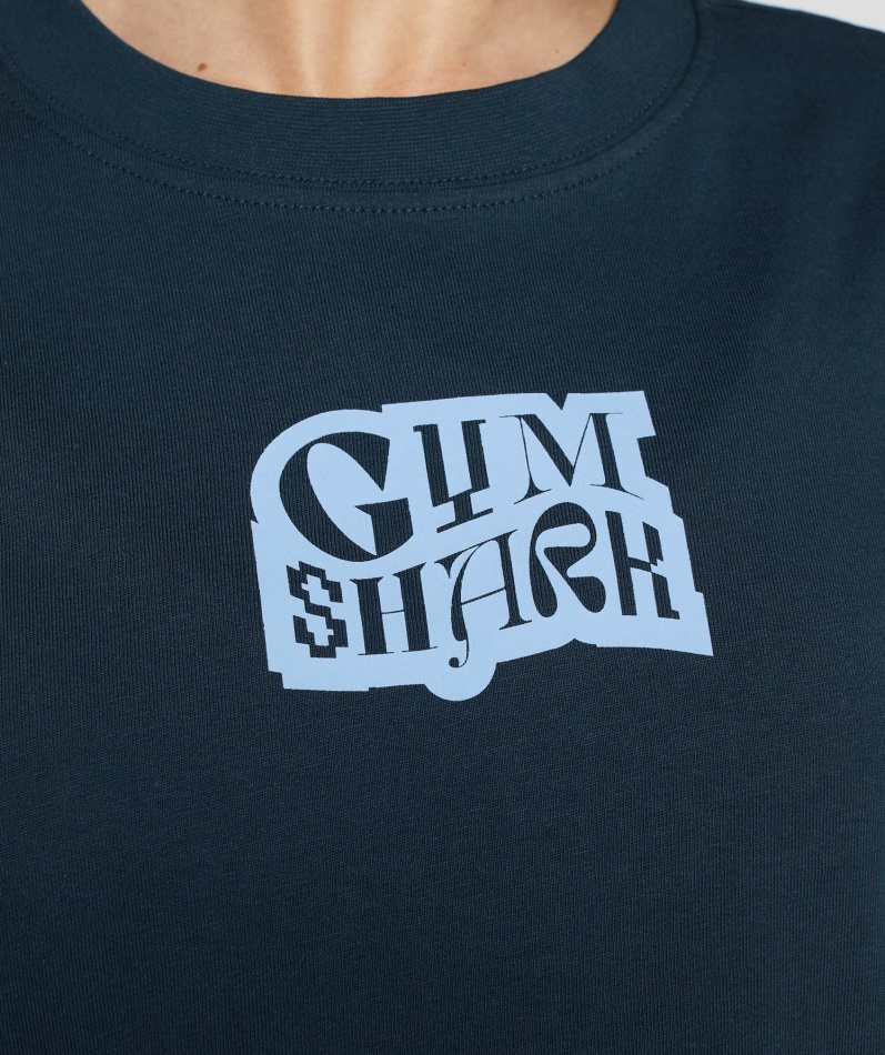 Gymshark Logografikk Oversized T-skjorte Marine