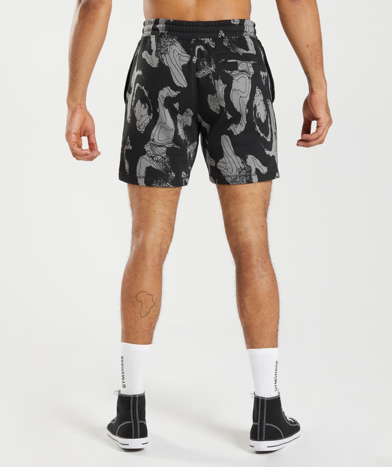 Gymshark Kart Print Shorts Svart Print