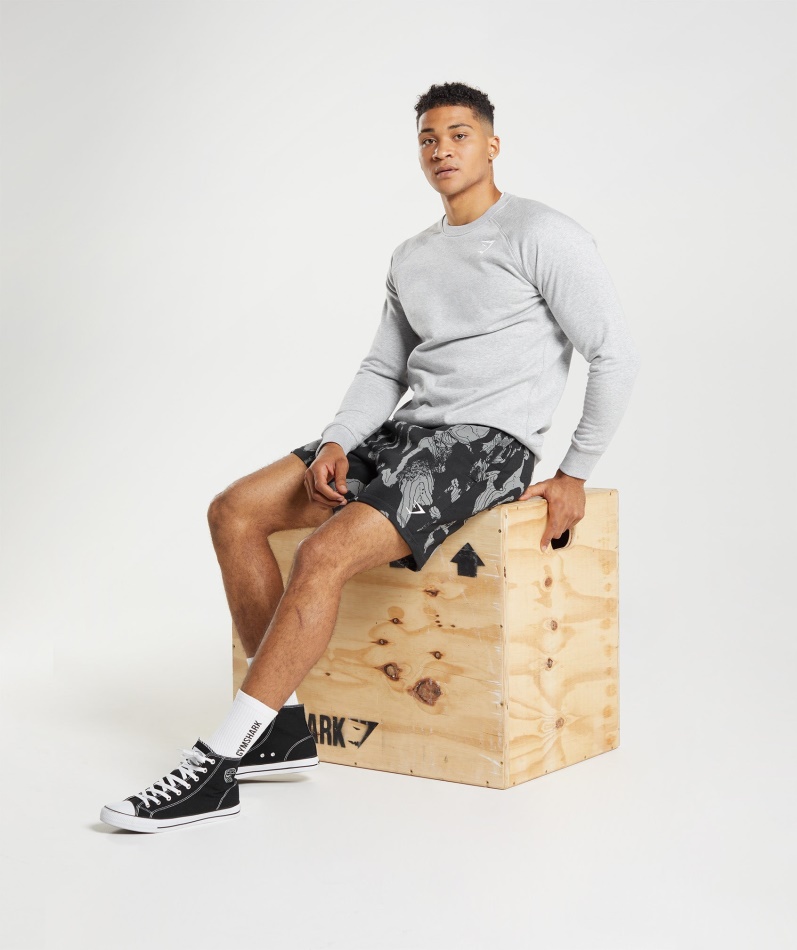 Gymshark Kart Print Shorts Svart Print