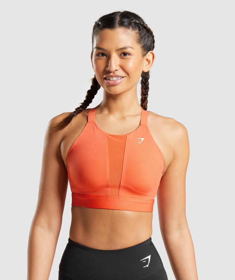 Gymshark Mesh Hals 2.0 Sports-bh Papaya Oransje