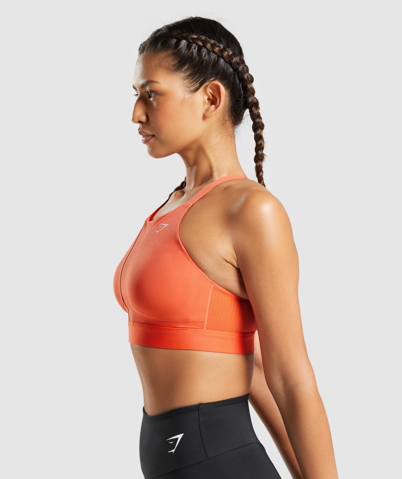 Gymshark Mesh Hals 2.0 Sports-bh Papaya Oransje